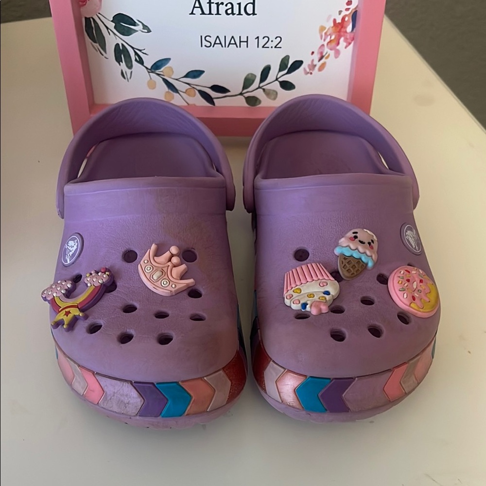 Kids Purple Clogs with Fun Charms